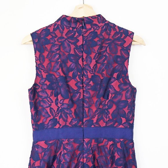 NEW Kay Unger Floral Lace Mock Neck Fit Flare Gown - Picture 8 of 8